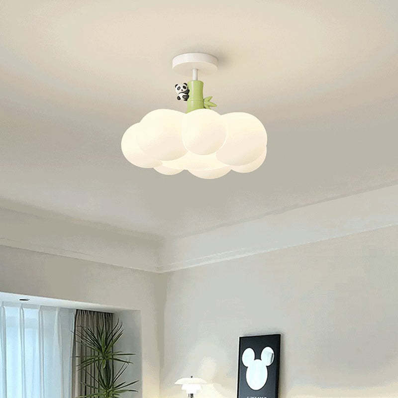 Contemporary Iron Semi-Flush Ceiling Light