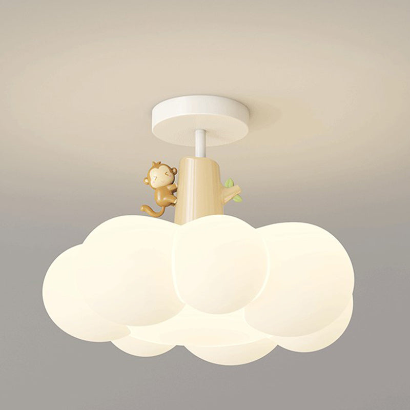 Contemporary Iron Semi-Flush Ceiling Light