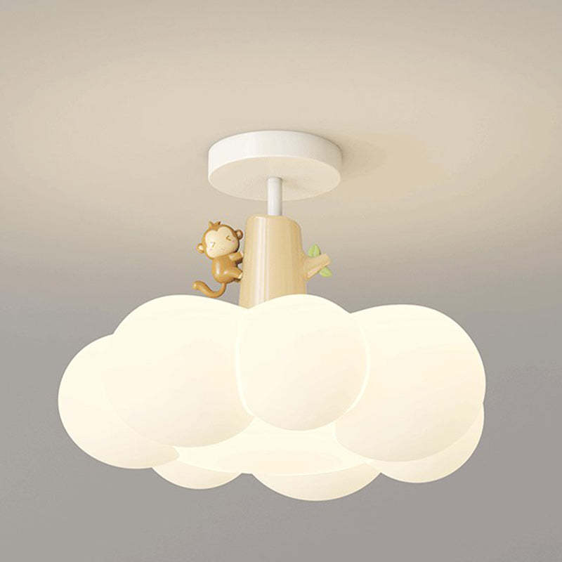 Contemporary Iron Semi-Flush Ceiling Light