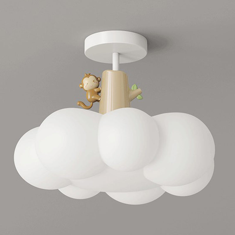 Contemporary Iron Semi-Flush Ceiling Light