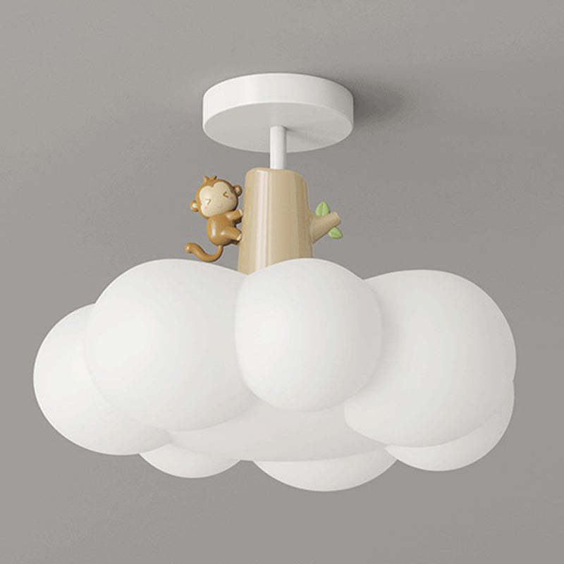 Contemporary Iron Semi-Flush Ceiling Light