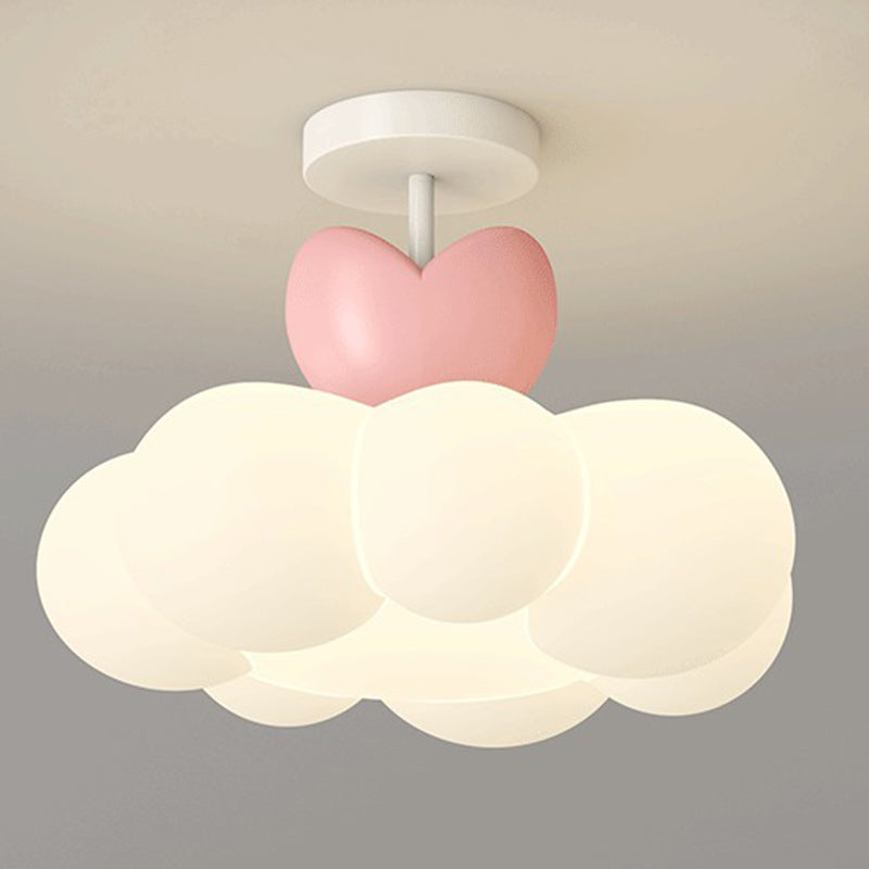 Contemporary Iron Semi-Flush Ceiling Light