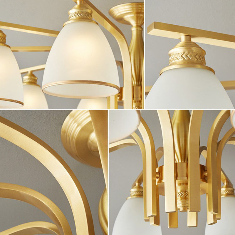 Modern Brass 1/6/8/10-Light Semi-Flush Ceiling Light