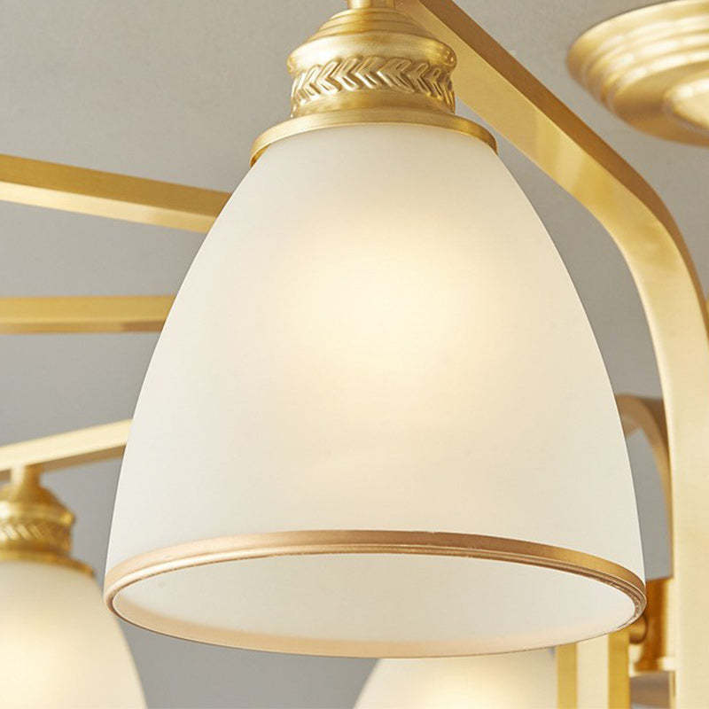 Modern Brass 1/6/8/10-Light Semi-Flush Ceiling Light — 10 / 220V-240V For UK/AU
