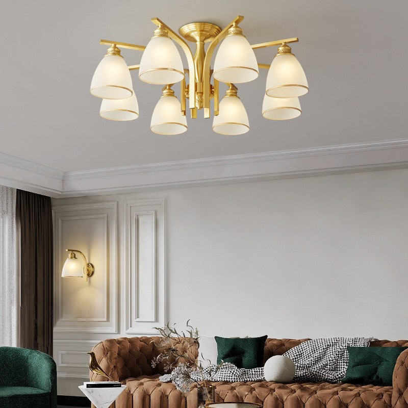 Modern Brass 1/6/8/10-Light Semi-Flush Ceiling Light — 6 / 110V-120V For US/CA
