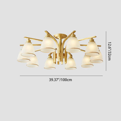 Modern Brass 1/6/8/10-Light Semi-Flush Ceiling Light — 10 / 110V-120V For US/CA