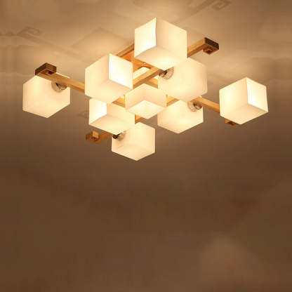 Nordic Wood Semi-Flush Ceiling Light