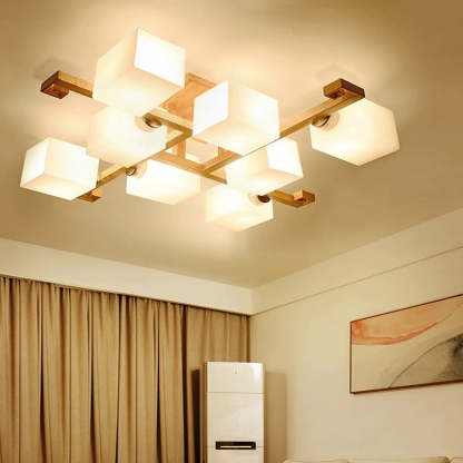 Nordic Wood Semi-Flush Ceiling Light