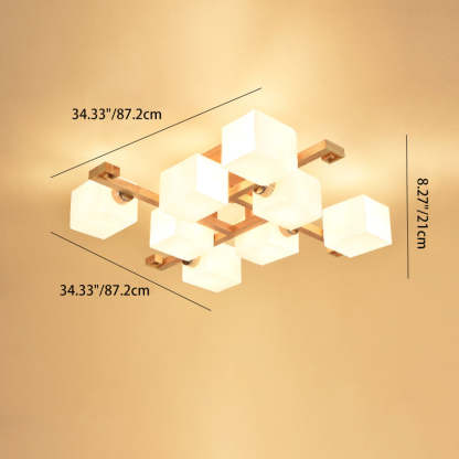 Nordic Wood Semi-Flush Ceiling Light