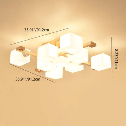 Nordic Wood Semi-Flush Ceiling Light