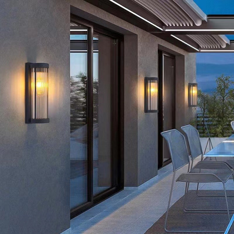 Minimalist stainless wall sconces in steel — Small (12"H / 220V-240V (UK/AU)