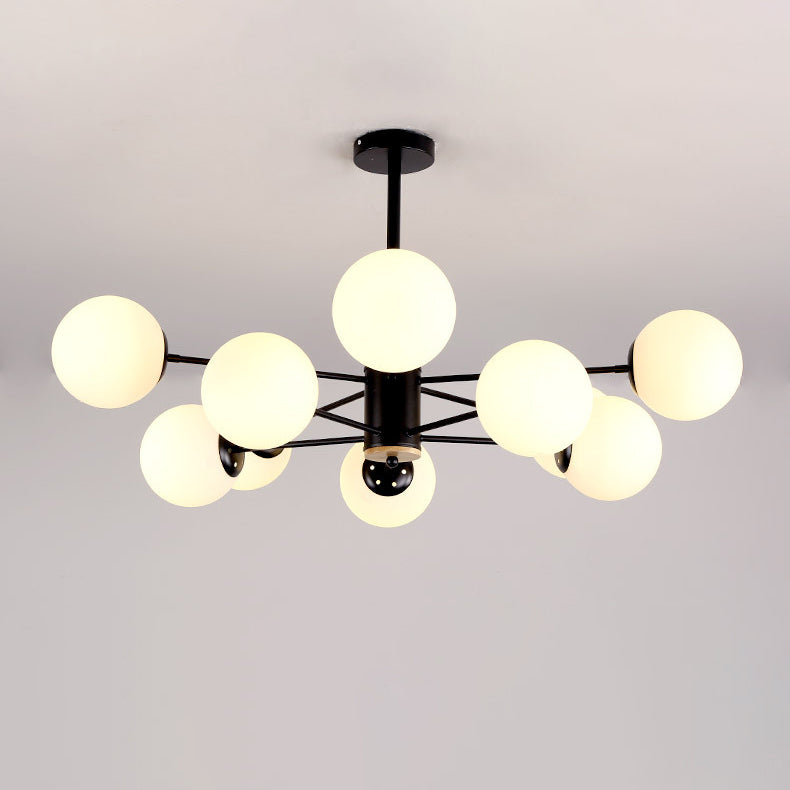 Nordic Metal Wood Glass Round Chandelier