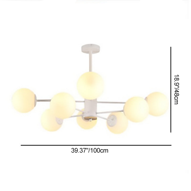 Nordic Metal Wood Glass Round Chandelier