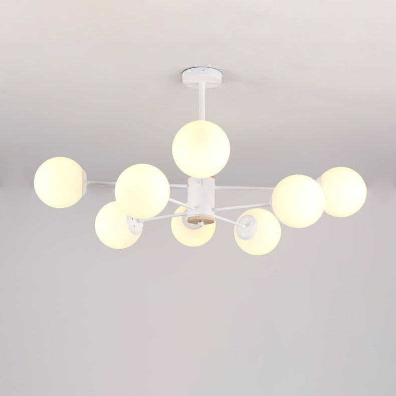 Nordic Metal Wood Glass Round Chandelier
