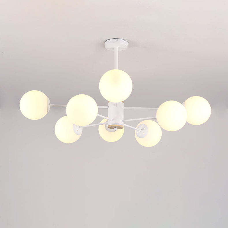 Nordic Metal Wood Glass Round Chandelier