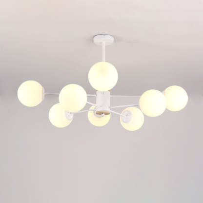Nordic Metal Wood Glass Round Chandelier