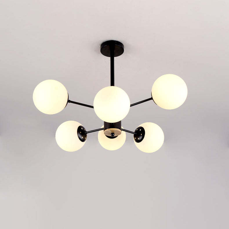 Nordic Metal Wood Glass Round Chandelier