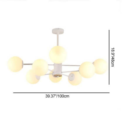 Nordic Metal Wood Glass Round Chandelier