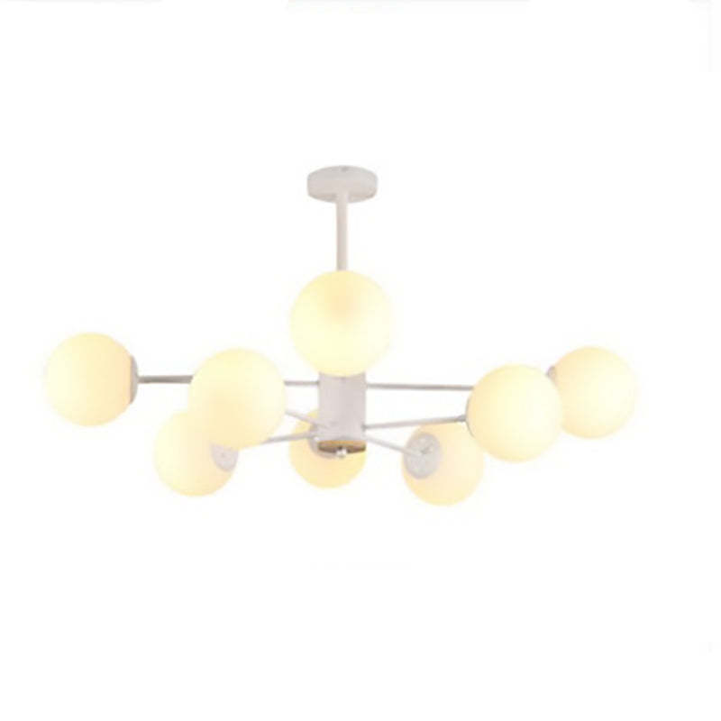 Nordic Metal Wood Glass Round Chandelier