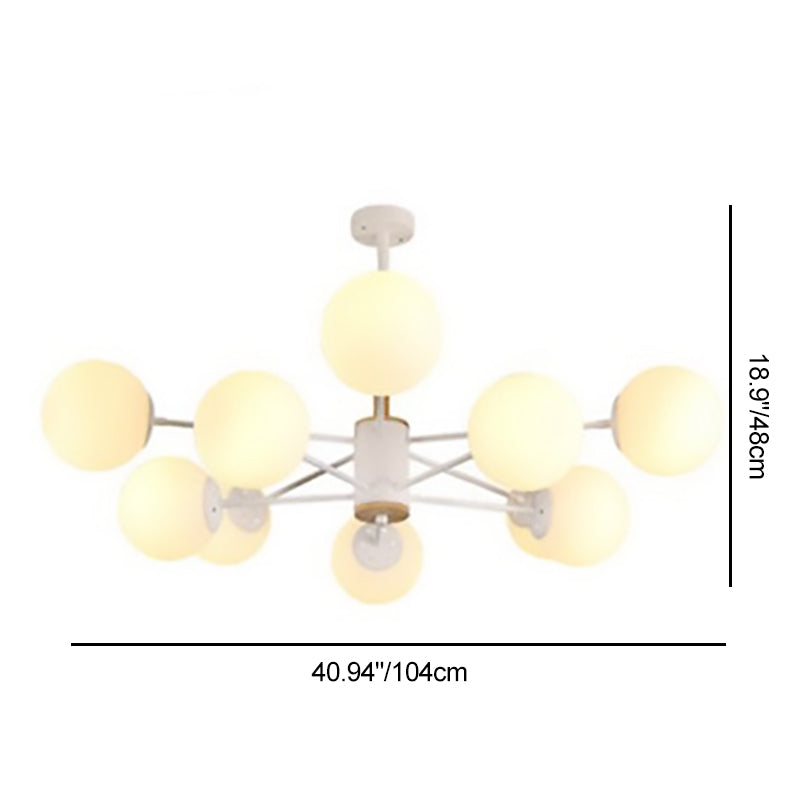 Nordic Metal Wood Glass Round Chandelier