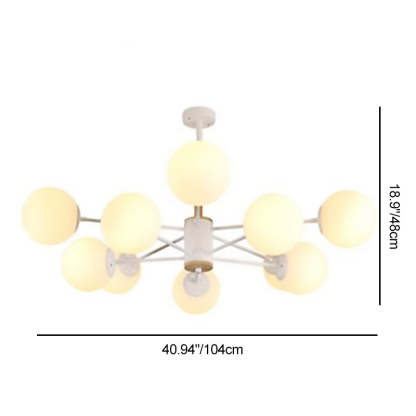 Nordic Metal Wood Glass Round Chandelier