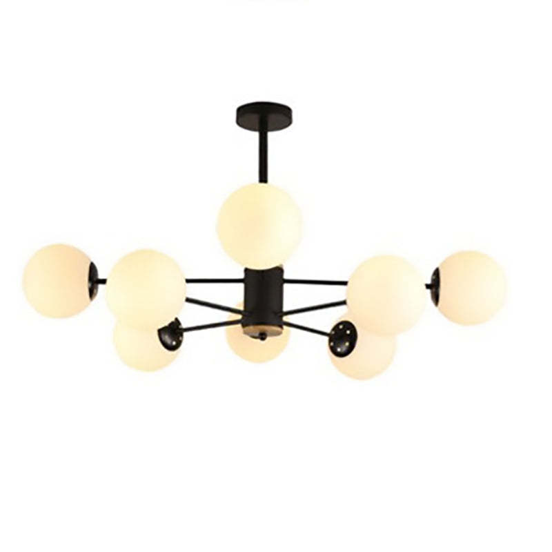 Nordic Metal Wood Glass Round Chandelier
