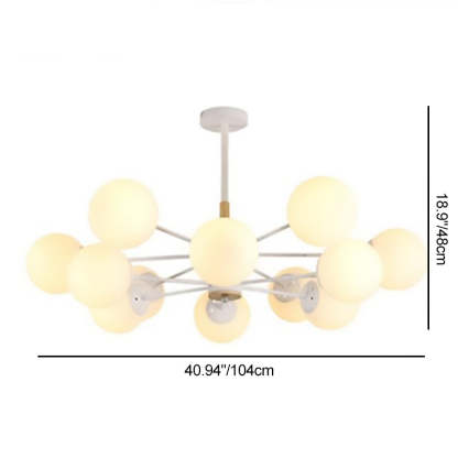Nordic Metal Wood Glass Round Chandelier