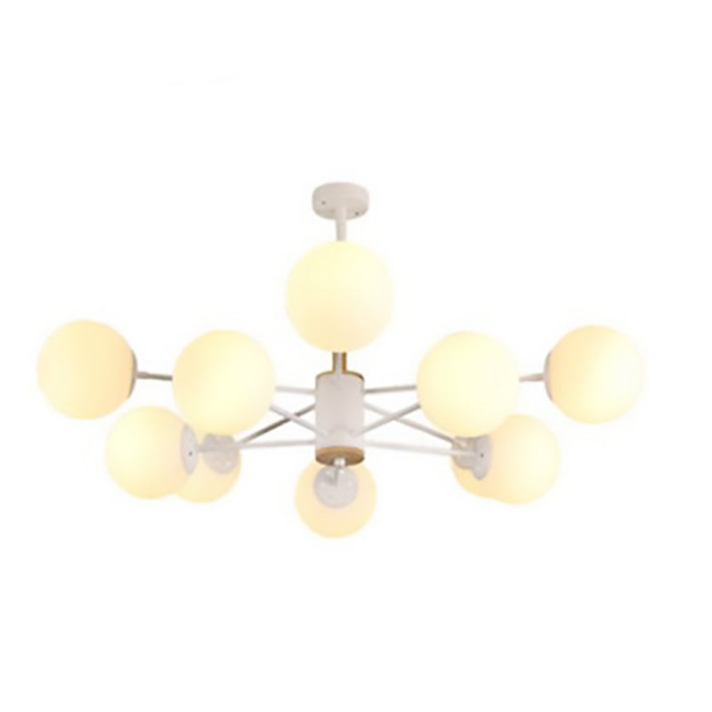 Nordic Metal Wood Glass Round Chandelier