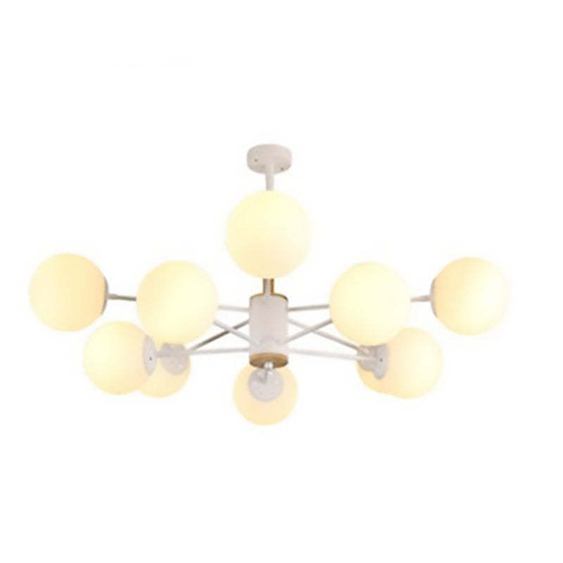 Nordic Metal Wood Glass Round Chandelier