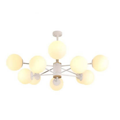Nordic Metal Wood Glass Round Chandelier