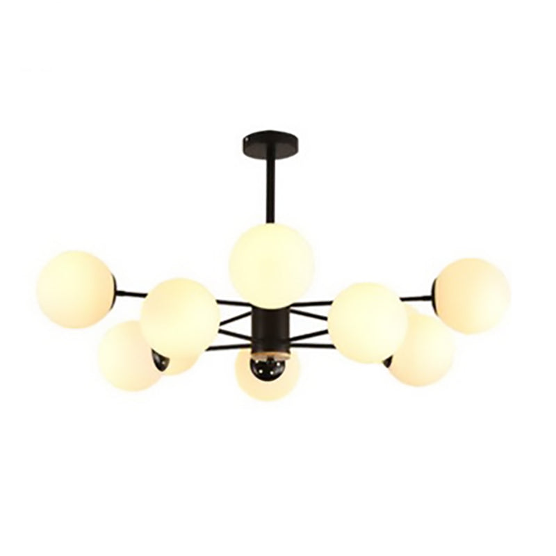 Nordic Metal Wood Glass Round Chandelier