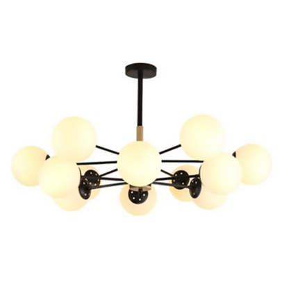Nordic Metal Wood Glass Round Chandelier