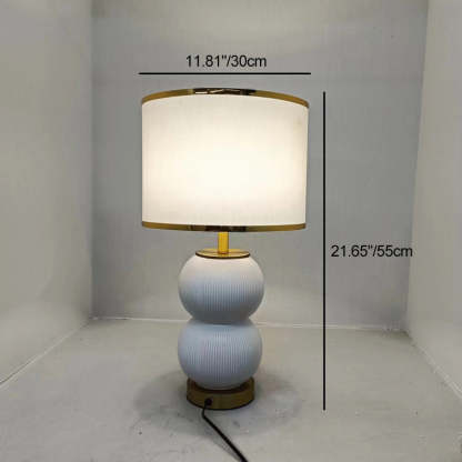 Nordic Ceramic Metal Fabric Gourd Lamp — B / 220V-240V For UK/AU