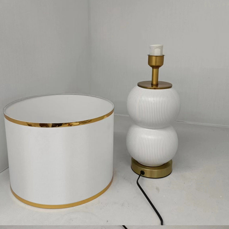Nordic Ceramic Metal Fabric Gourd Lamp