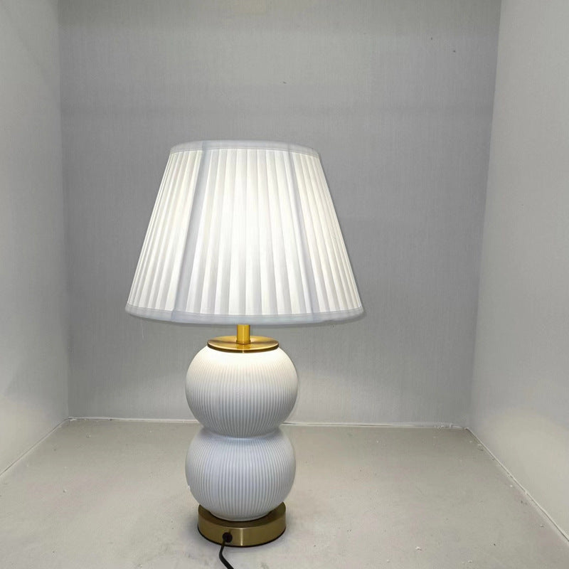 Nordic Ceramic Metal Fabric Gourd Lamp