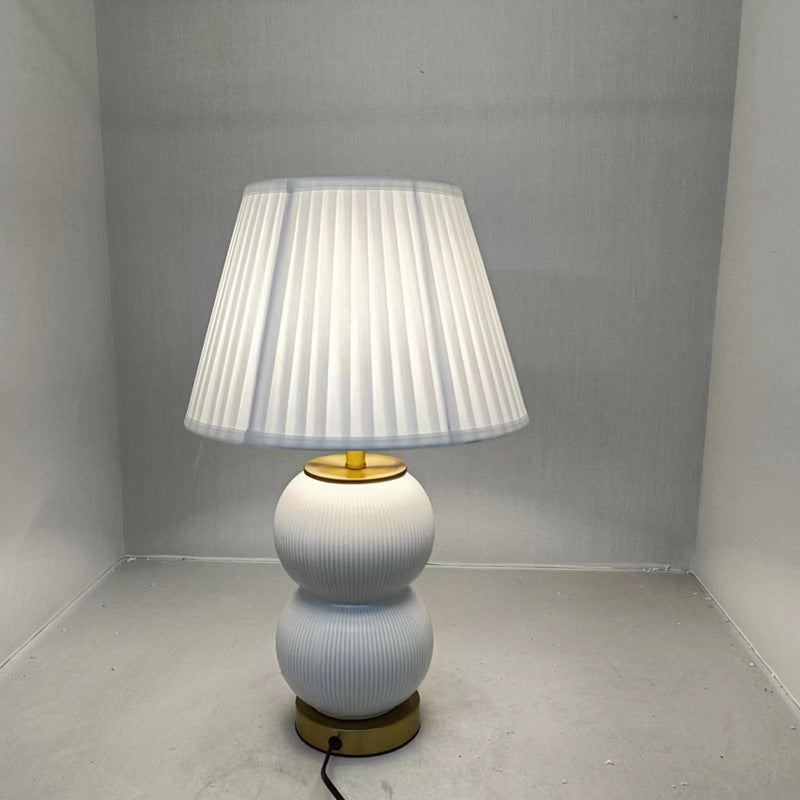 Nordic Ceramic Metal Fabric Gourd Lamp — A / 220V-240V For UK/AU