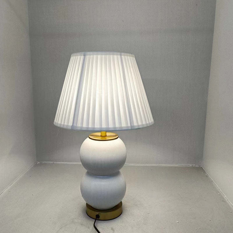 Nordic Ceramic Metal Fabric Gourd Lamp — A / 220V-240V For UK/AU
