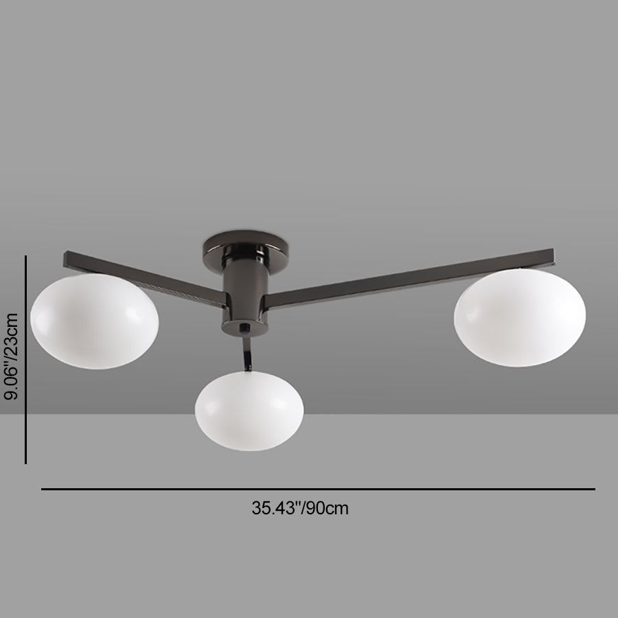 Minimalist Iron Semi-Flush Ceiling Light — 3 / Chrome / 110V-120V For US/CA