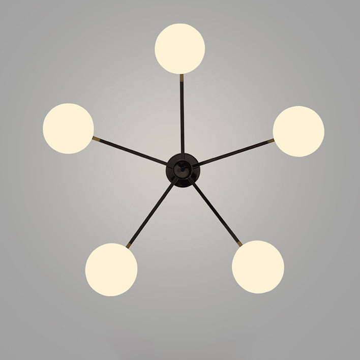 Minimalist Iron Semi-Flush Ceiling Light — 5 / Chrome / 110V-120V For US/CA