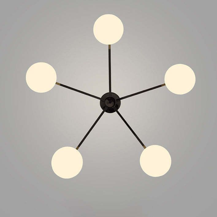 Minimalist Iron Semi-Flush Ceiling Light — 5 / Chrome / 110V-120V For US/CA