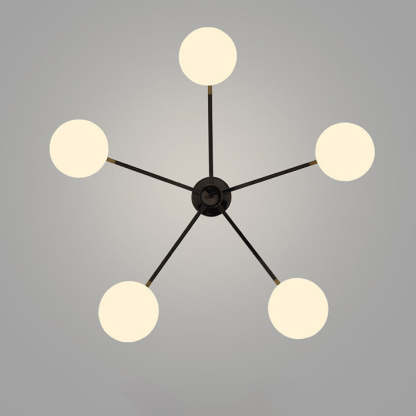 Minimalist Iron Semi-Flush Ceiling Light — 5 / Chrome / 110V-120V For US/CA