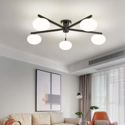 Minimalist Iron Semi-Flush Ceiling Light