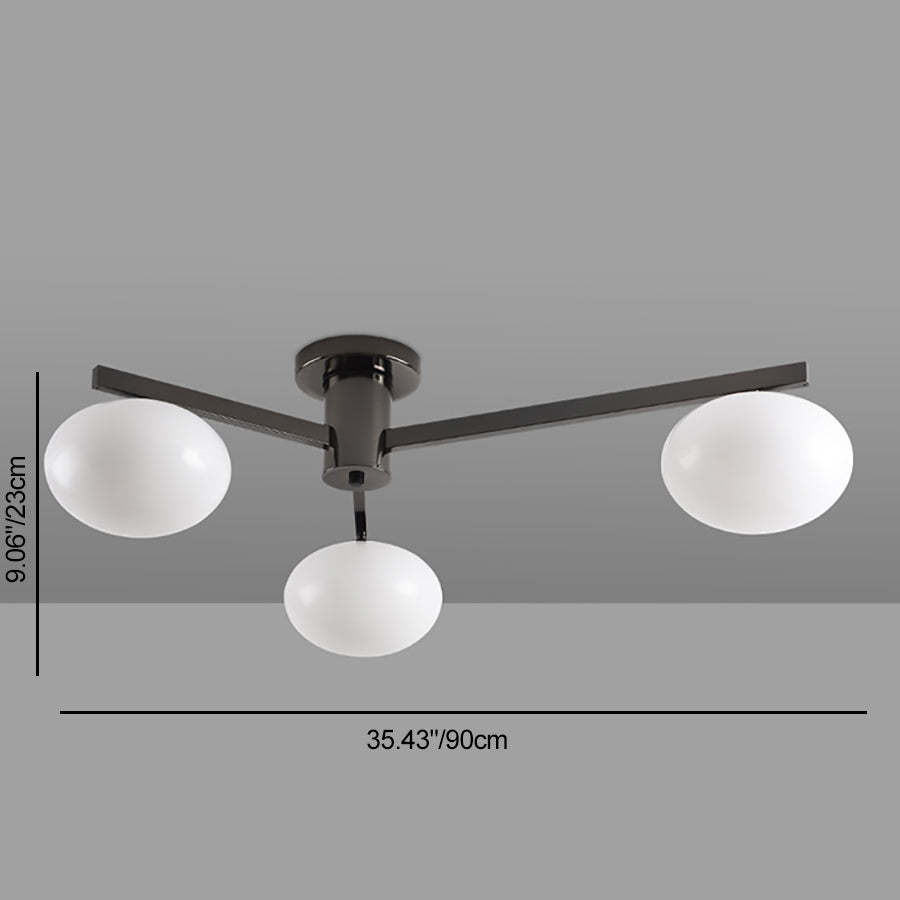 Minimalist Iron Semi-Flush Ceiling Light — 3 / Chrome / 110V-120V For US/CA