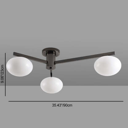 Minimalist Iron Semi-Flush Ceiling Light — 3 / Chrome / 110V-120V For US/CA