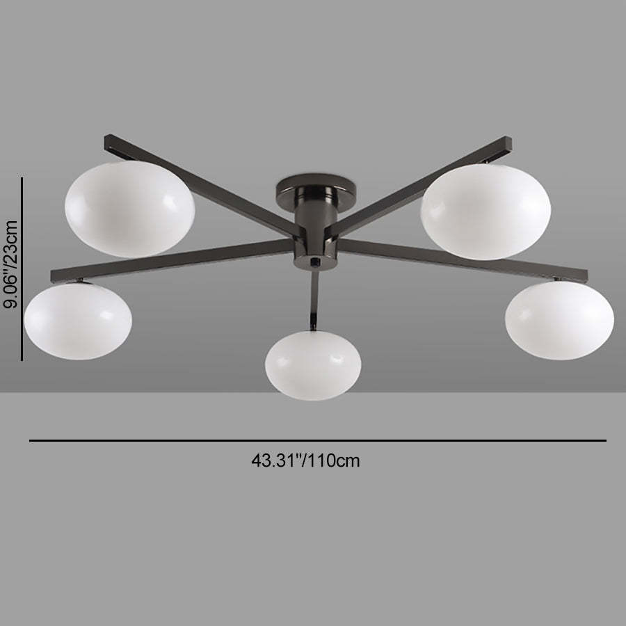Minimalist Iron Semi-Flush Ceiling Light — 3 / Chrome / 220V-240V For UK/AU