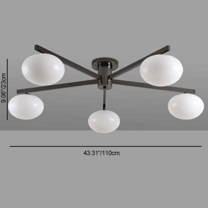 Minimalist Iron Semi-Flush Ceiling Light — 3 / Chrome / 220V-240V For UK/AU