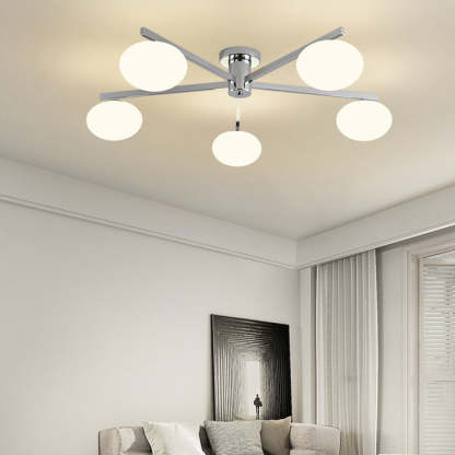 Minimalist Iron Semi-Flush Ceiling Light — 3 / Black / 220V-240V For UK/AU
