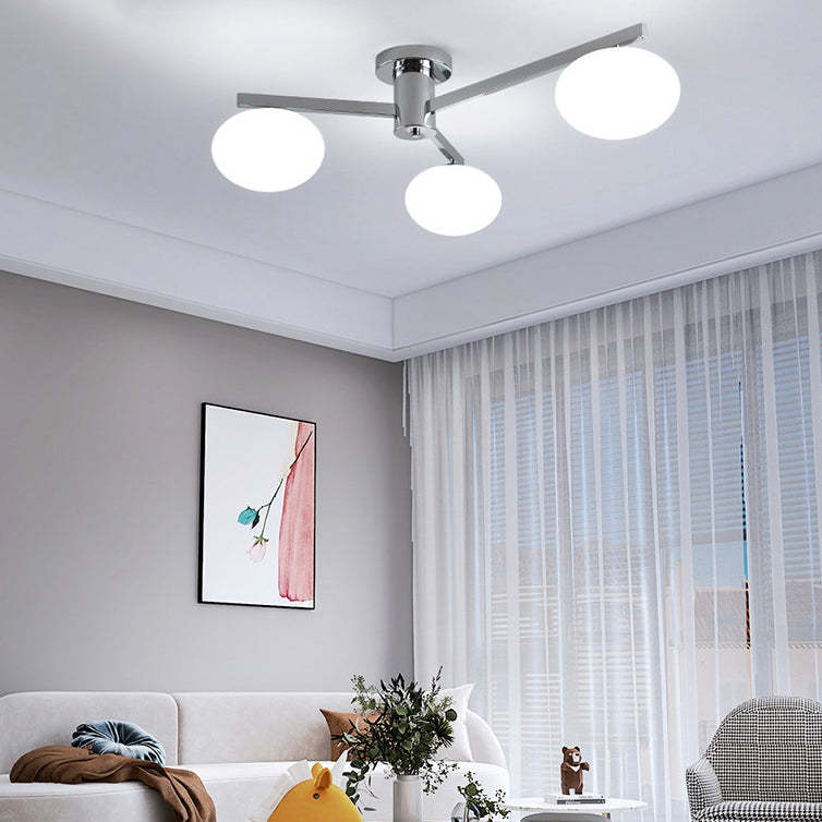 Minimalist Iron Semi-Flush Ceiling Light — 5 / Black / 110V-120V For US/CA