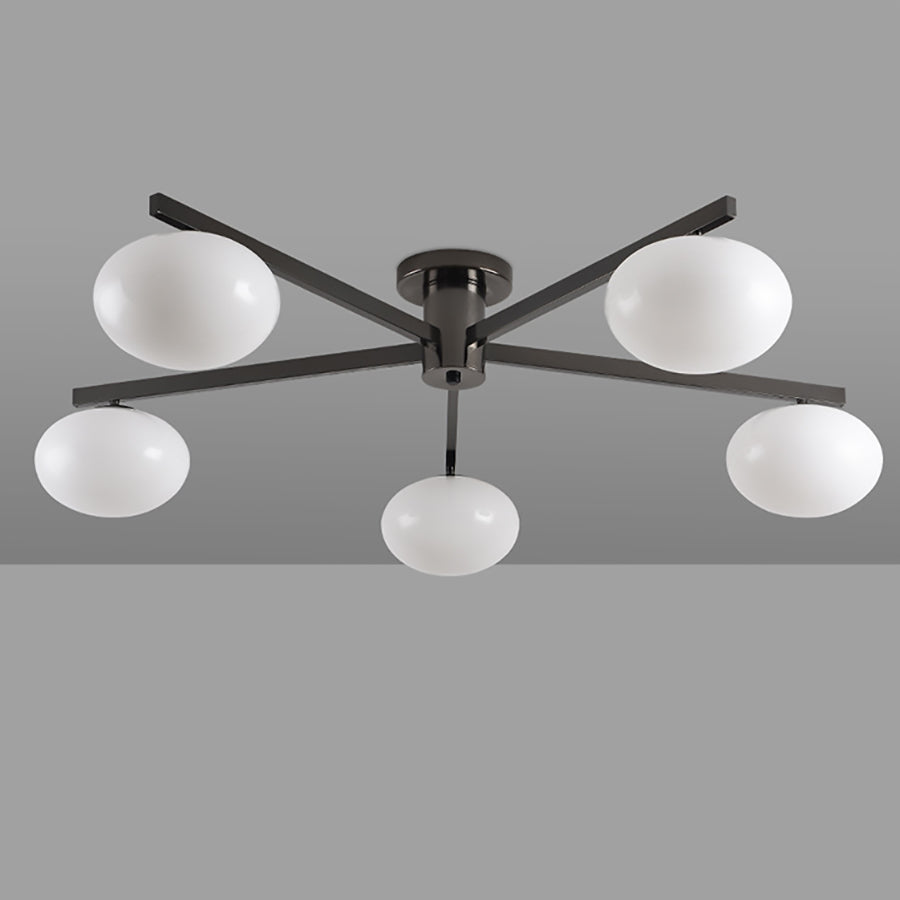 Minimalist Iron Semi-Flush Ceiling Light — 5 / Chrome / 220V-240V For UK/AU
