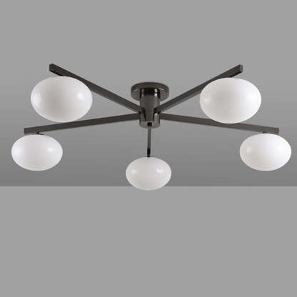 Minimalist Iron Semi-Flush Ceiling Light — 5 / Chrome / 220V-240V For UK/AU